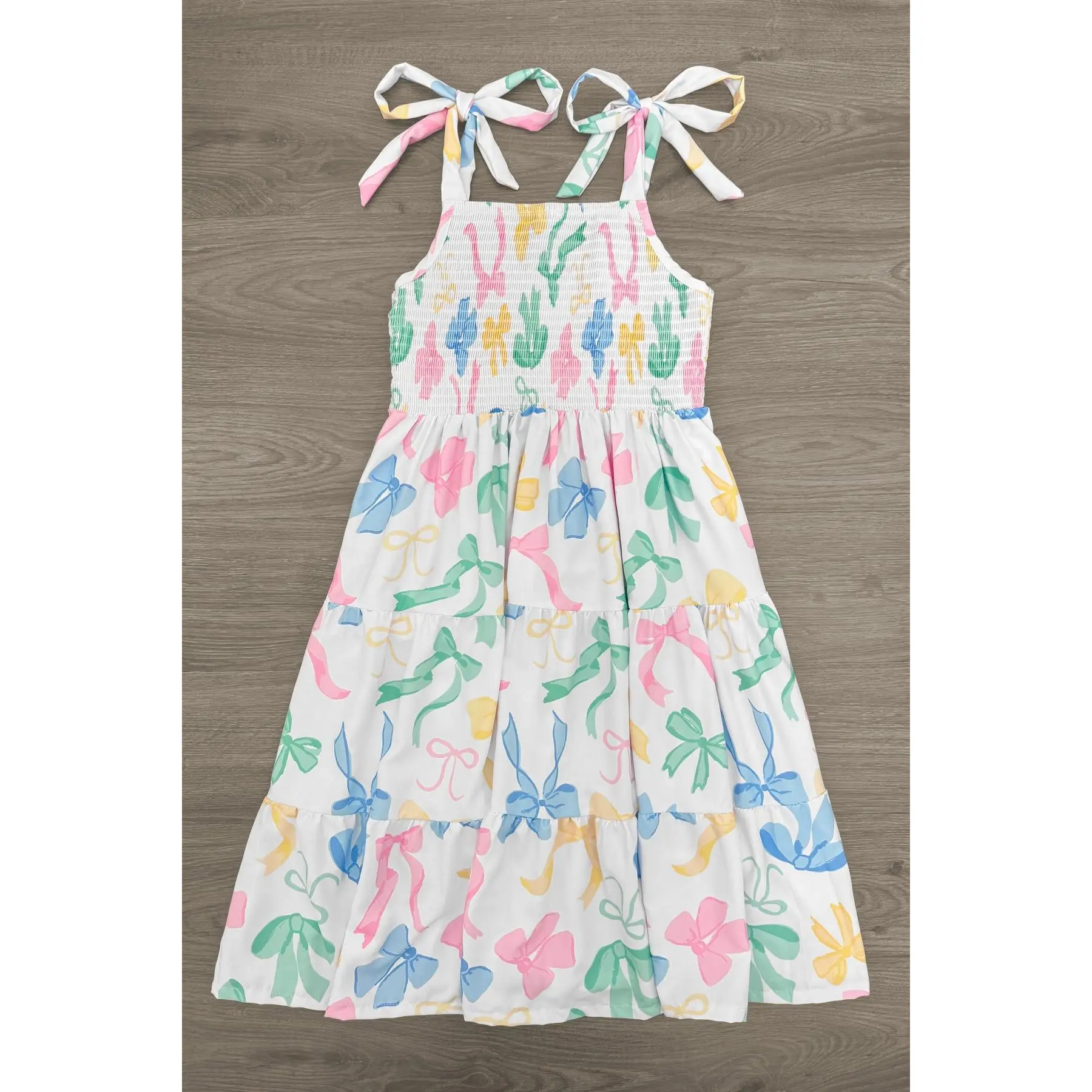 Mom & Me - Pastel Bows Ruffle Dress Mom & Me - Pastel Bows Ruffle Dress