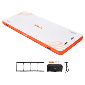 VEVOR Inflatable Floating Dock,  15 x 6FT Inflatable Dock Platform, Non-Slip Water Floating Dock Mat with Detachable Ladder & Portable Carrying Bag, Floating Platform Island Raft for Ocean Pool Beach