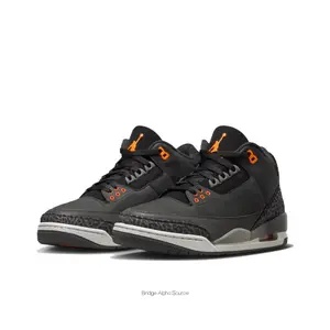 Black-Grey Suede Mid-Top Sneakers with Orange Accents and Elephant Print