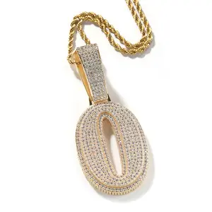 Pendant Number Chain NecklacePendant chain number Zirconia iced out jewelry forDlY Hip Hop Jewelry