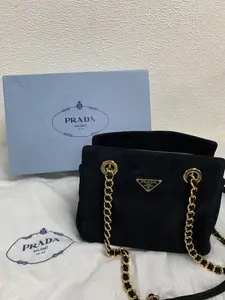 Pre-owned PRADA black chain bag genuine vintage crossbody women's bag/FYWJ01310114