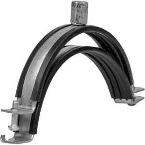 3" Inch Galvanized Pipe Hanger with Rubber - Conduit Mounting Clamp PVC Tube Brackets Metal Clamps Wall Bracket Rigid Holder 3in