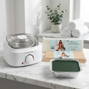 Rucci Professional 4-in-1 At-Home Waxing Kit with Electric Warmer and Natural Beeswax