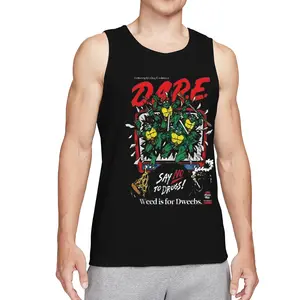 Retro TMNT DARE Tank Top Men’s Vintage 90s Ninja Turtles Graphic Sleeveless Shirt Nostalgic Muscle Tank Tops For Cartoon Fans