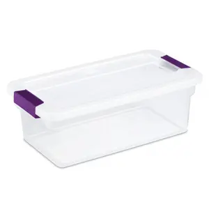 Sterilite 6 Quart Plastic ClearView Latch Box Storage Container Tote, 48 Pack