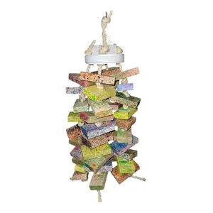 Chewmungous Jr: Medium Size Parrot Bird Toy with All Bird Safe Materials and a Variety of Textures for Enrichment and Stimulation