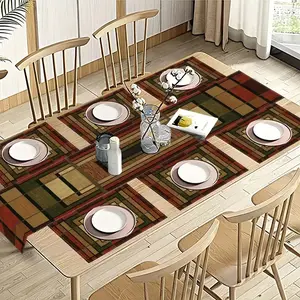 Geometric Table Runner Set, Striped Home Decor Scarf, Modern Art Seasonal Desktop Decoration for Kitchen Dining Room