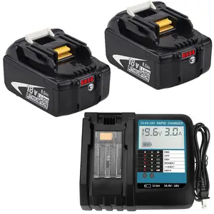 2 Pack 8.0Ah Battery  Kit, Complete Replacement Set for Makita 18V Battery (BL1860B/BL1850B/BL1840B), High Capacity Power Tool Batteries with LED Fuel Gauge