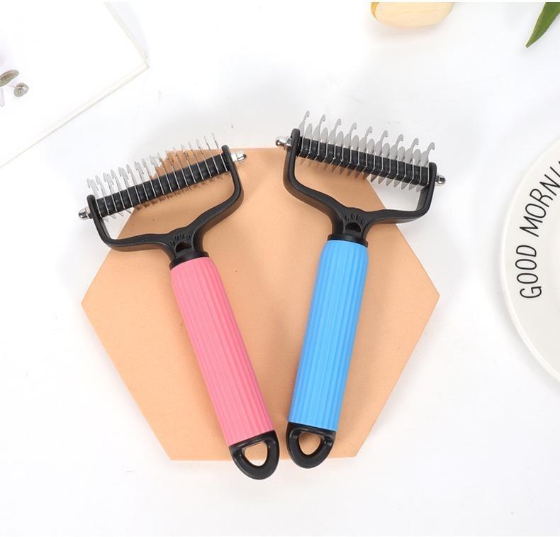 Universal Pet Detangling Comb for Dogs Grooming Tool Double-Sided Stainless Steel for Coat Care & Shedding Removal Easy to Use Essential Grooming