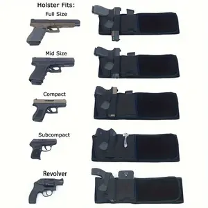 Concealed Carry Belly Pocket Gun Holster - Adjustable Snap Closure Unisex Waist Hanging Gun Holster, Suitable for LCP, S&W M&P 40 Shield Bodyguard, Sig Sauer, Beretta, 1911, etc. - Classic Black Design, Suitable for Jeans and Casual Attire Waistband Gun H