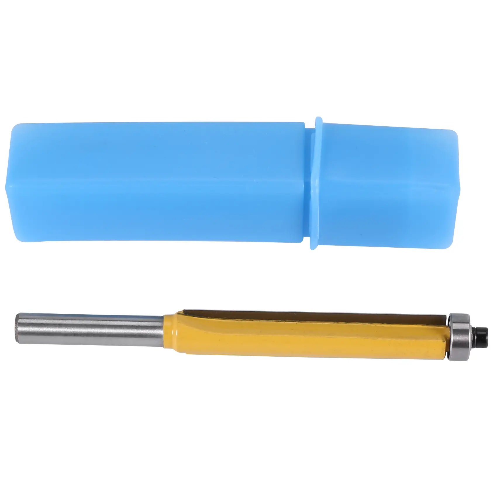 Carbide Tip Straight Blade Flush Cut Router Bit - 1/4 in Shank, 3/8 in Cutting Diameter, 2 in Height Steel Wood Milling Cutter for Woodworkers, Wood DIY Tool