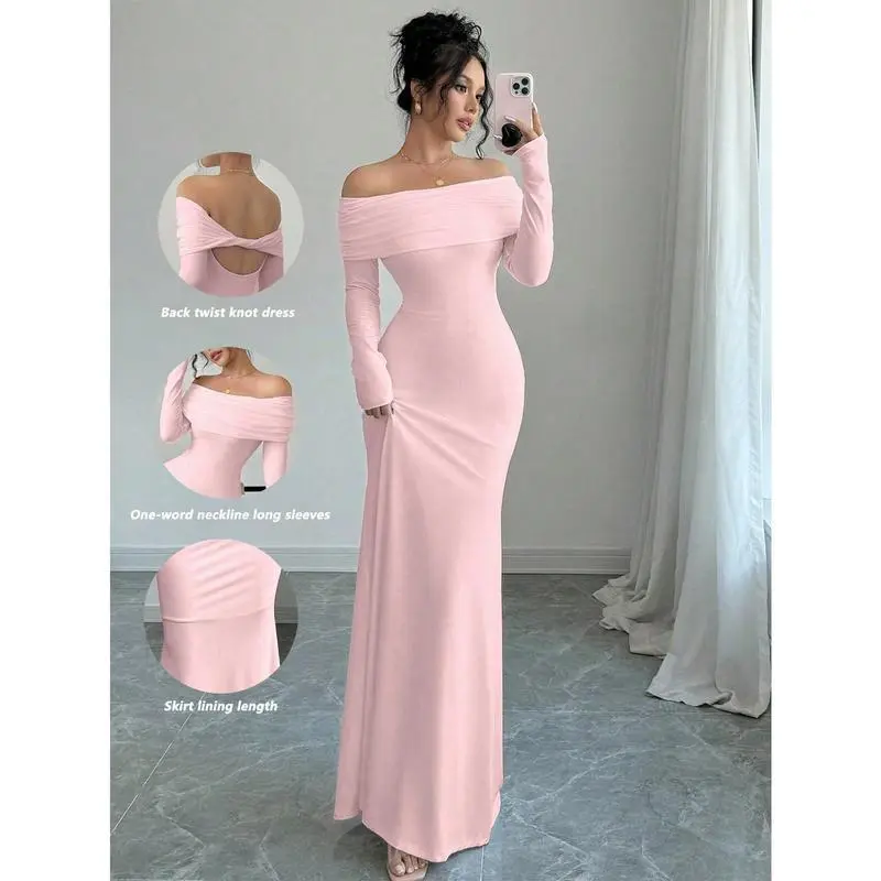 Amazon long white knit dress