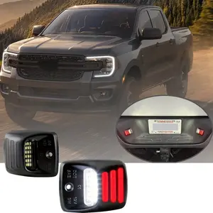 🚗✨2pcs LED License Plate Lights Fits Toyota Tacoma 2005-2015 & Tundra 2002-2013 ✅ 3-Row Red OLED Neon Tube 6000K White IP68 Waterproof Unbreakable PC Clips Plug & Play Led Car Lights