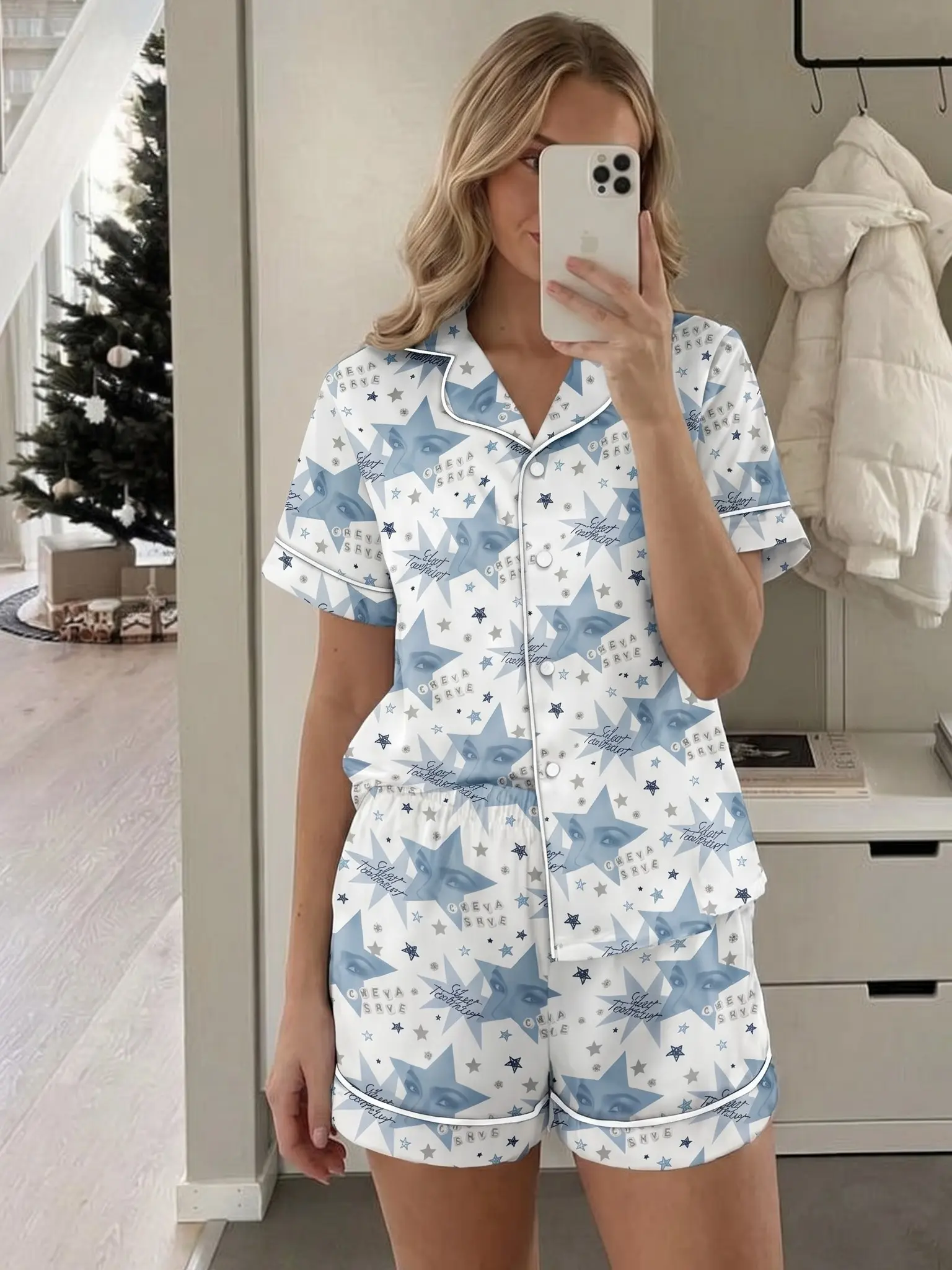 F.S Music Satin Pajama Set For Women, Matching Pajamas for Satin PJ Set Printing, Ideal for Sleepwear & Loungewear, Cute Gift for Women