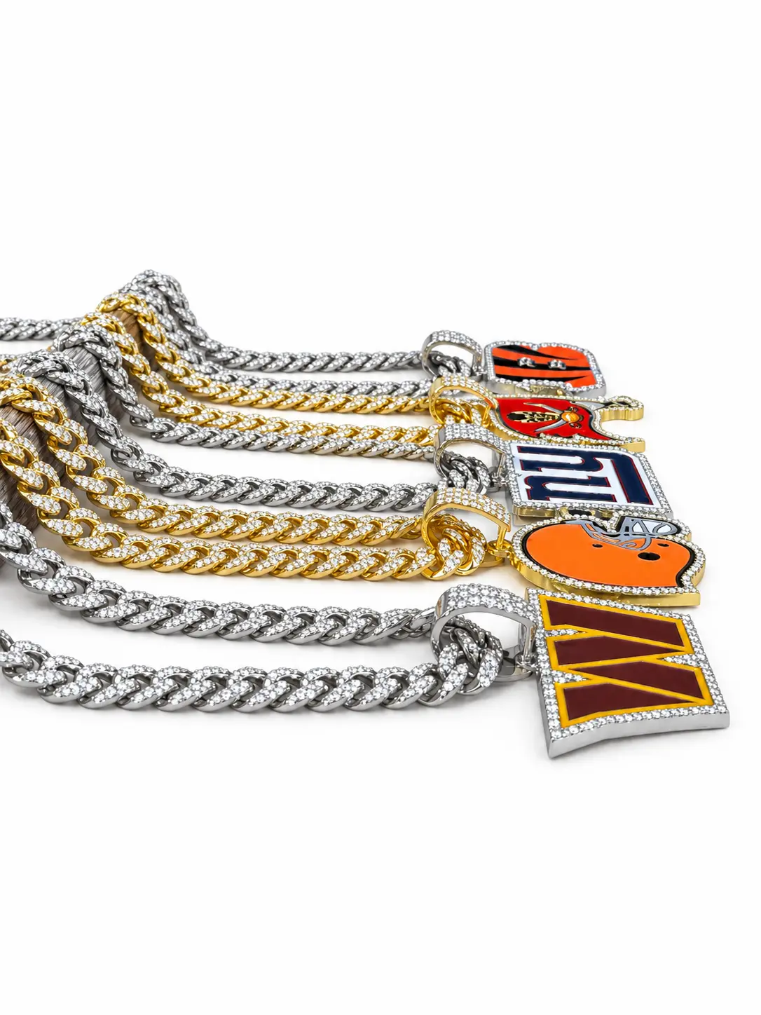 Iced Out Initial & Symbol Pendant Necklace for Men - 19.7" Heavyweight Cuban Chain Rhinestone Urban Streetwear Jewelry (Gold/Silver)