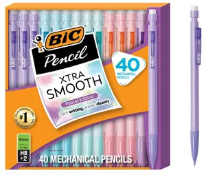 BIC Xtra Smooth Mechanical Pencil with Erasers, 0.7 mm Point, Refillable, 40-Count Pack