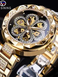 Stylish Women's Mechanical Watch 1169, Elegant Minimalist Design with Golden & Silver Color Options, Skeleton Watches, Perfect for All Seasons