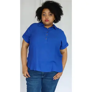 Royal Ease Button-Down Top