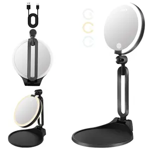 LED Magnifying Makeup Mirror, Lighted Makeup Mirror, Lightweight Compact Foldable Design, Perfect for Travel & Daily Use, Portable Beauty Tool