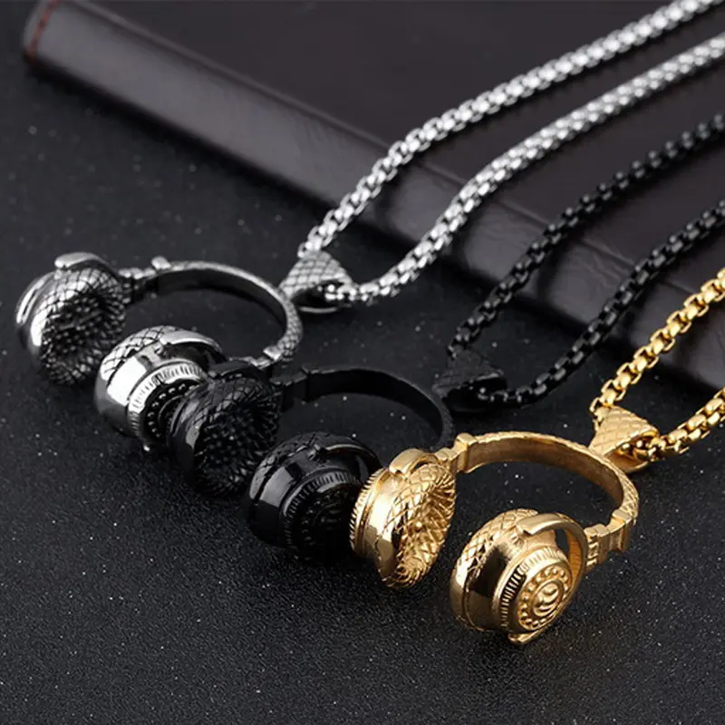 Headphone Necklace - Music Hip Hop DJ Rapper Pendant Jewelry Chain