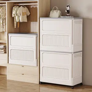 Foldable Clothes Storage Box, Large Capacity Home Organizer, Flip Cover Super Big Storage Cabinet for Toys and Clothing, Clothes Storage Organiser