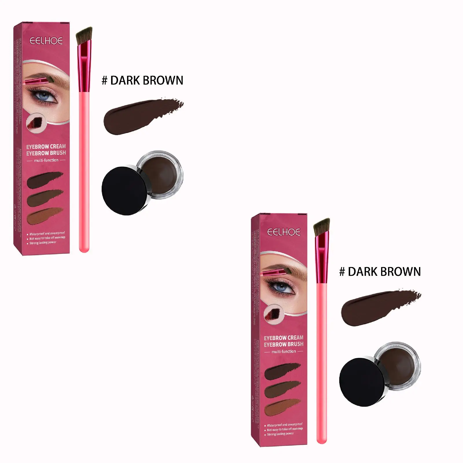 Eelhoe Multi-Functional Eyebrow Brush Set Filling Shaping Colored Eyebrows Smooth Eyebrows Makeup Set Durable Water Proof Cosmetic Taupe