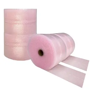 UOFFICE 4 Rolls Pink Anti-Static Bubble Rolls 175'x12" - Small Bubbles 3/16"- 700' Total