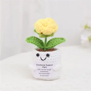 Handmade Realistic Mini Rose Plant Pot, Perfect Home Decor and Desktop Ornament, Soft and Cozy, Ideal Gift for Friends and Family