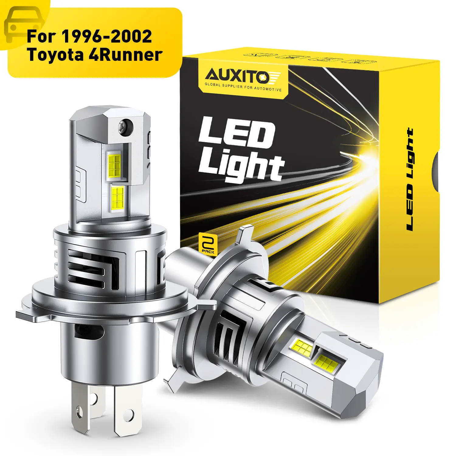 For 1996-2002 Toyota 4Runner LED Headlight Bulbs-H4 9003 High/Low Beam LED Bulbs, 48000LM insane Brightness,6500K White,60,000Hrs Long Service Life with Cooling Fans,CANBUS Ready,No Flickering,Pack of 2
