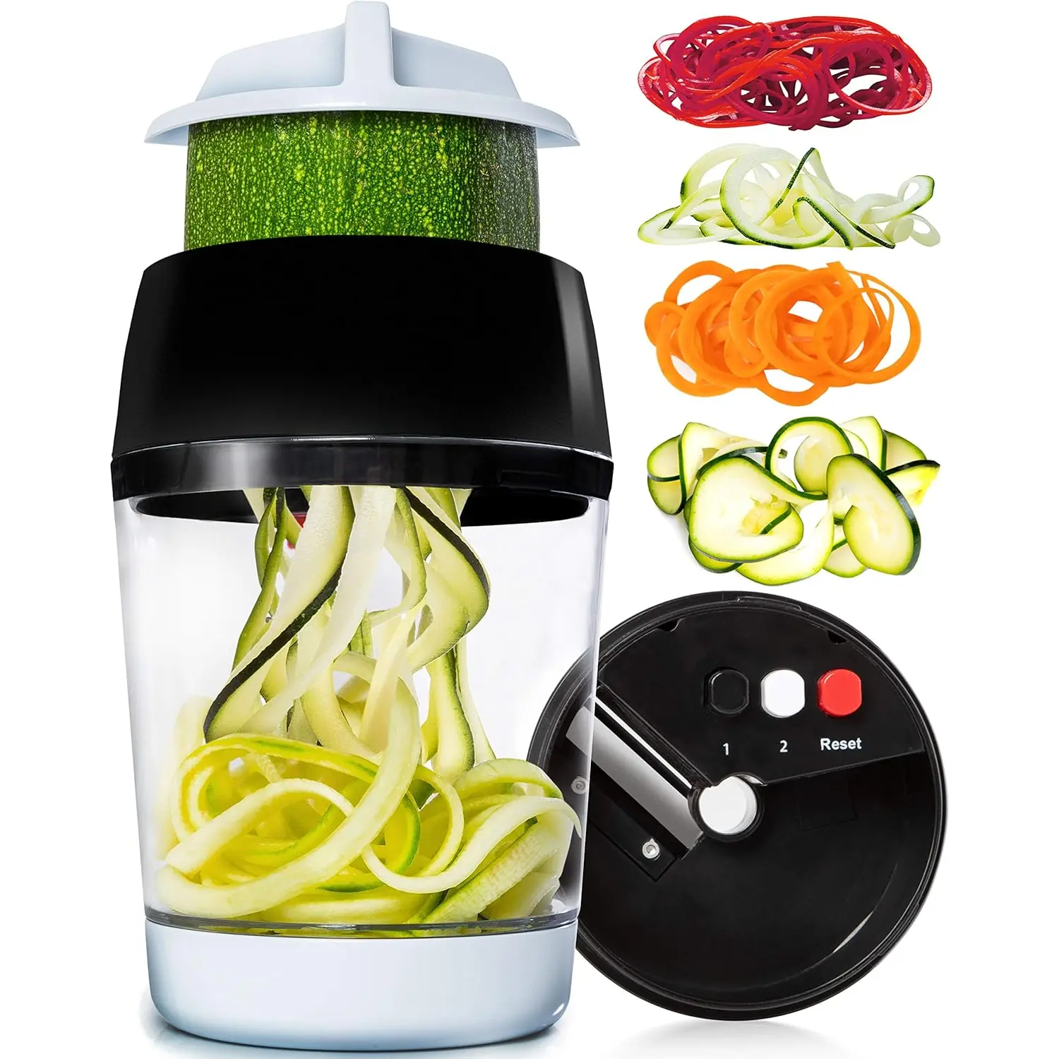 Mandoline Slicer Spiralizer & Vegetable Slicer, Zucchini Noodle Maker, Onion &  , Veggie Spiral  & Grater (4 in 1)