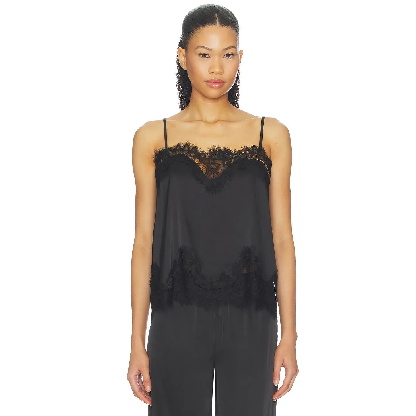 KAT THE LABEL Olivia Camisole Top in Black