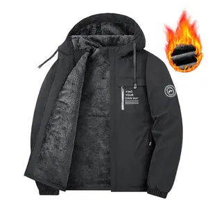 Men's Winter Fleece Lined Warm Jacket with Hood — Windproof Design, Ideal for Outdoor Activities and Everyday Casual Wear