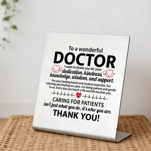 Doctor Appreciation Gift, Stainless Steel Desk Plaque, Uplifting Message, Positive Message, Thank You Doctor Gift for Physician, Medical Professional, Healthcare Worker, Decor