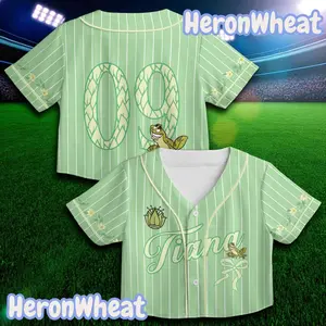 Princess Tia..na Baseball Jersey – The Princess and the Frog Coquette Bow Crop Top Jersey, Cute Park Jersey