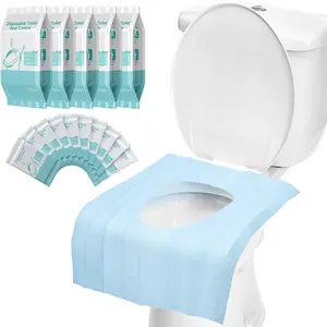 50 Pack Toilet Seat Covers Bulk Value Extra Large 16x24 Inch Individually Wrapped Waterproof For All Travel Needs Disposable Plastic Restroom Bathroom Accessory Home Goods