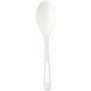 Compostable TPLA Spoon, 6" (Pack of 1000), Made from  and Minerals, White Bioplastic Utensil, Sustainable, , Heat Resistant, No Added