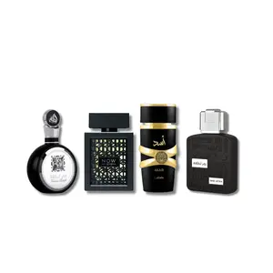 Lattafa Combo Set Fakhar, Rave Now, Asad & Ramz Silver EDP 3.4FL.OZ