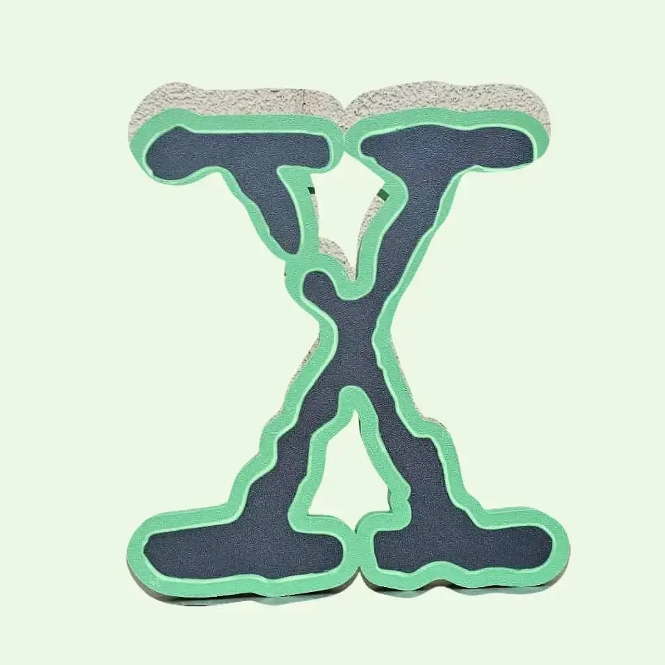 3D Printed “X” Letter Wall Sign – Glow in the Dark Outline Design