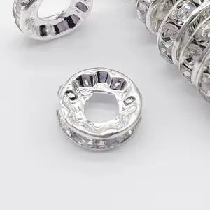Rhinestone Spacers large opening 100 pack