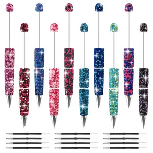 22 Pieces Of New Diy Full-diamond Bead Pens, Sparkling Starry Sky, Rhinestone Diamonds, 10 Ballpoint Pens With Reflexes, And An Additional 12 Reflexes