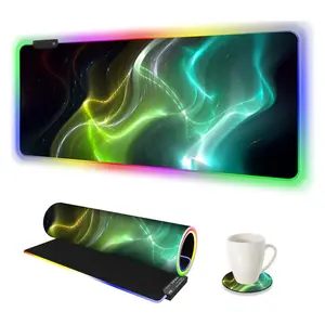 644 flowing light and shadow interwoven art map, edge locking wear-resistant, Rgb mouse pad, delicate surface smooth feel, precise control, personalized design, comfortable office, fun games, improves desktop experience