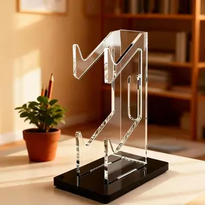 Acrylic Game Controller Display Stand, Wireless Desktop Headphone Holder, Ps5 Universal Fit Storage Rack, Movable Showcase Bracket