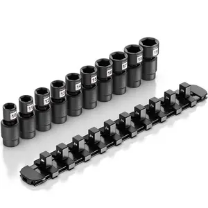 Olsa Tools Impact Swivel Pinless Sockets (1/2" and 3/8" Drive in Metric or SAE), Drop Forged, 360° Swivel, Professional-Grade Socket Sets for Mechanics