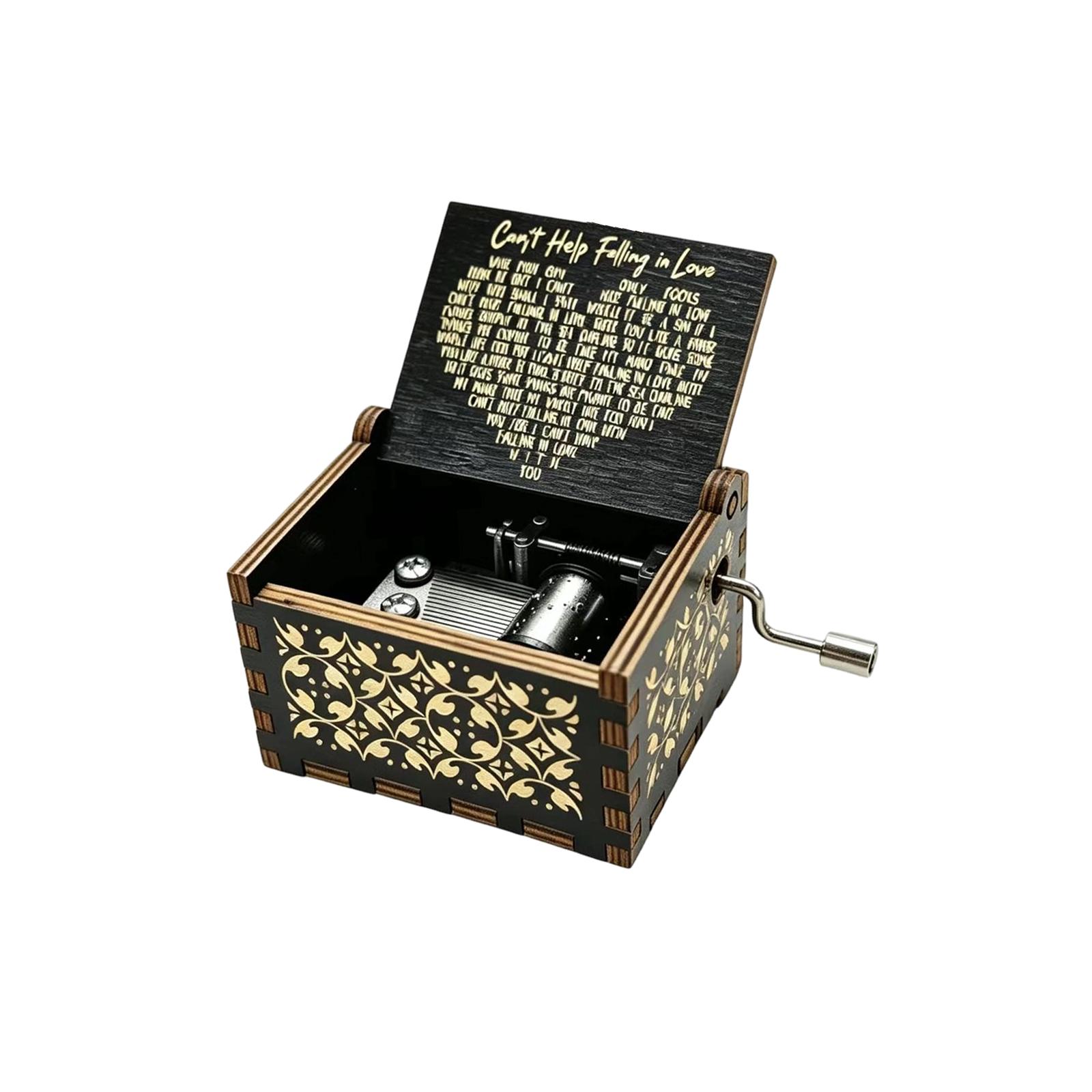 Hand-Crank Wooden Music Box: Plays “You Are My Sunshine” | Vintage Gift for Couples, Lovers, Kids, Grandchildren, Creates Family Bonding Moments