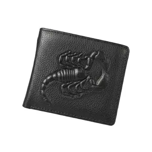 Kashani Black Leather Scorpion Wallet