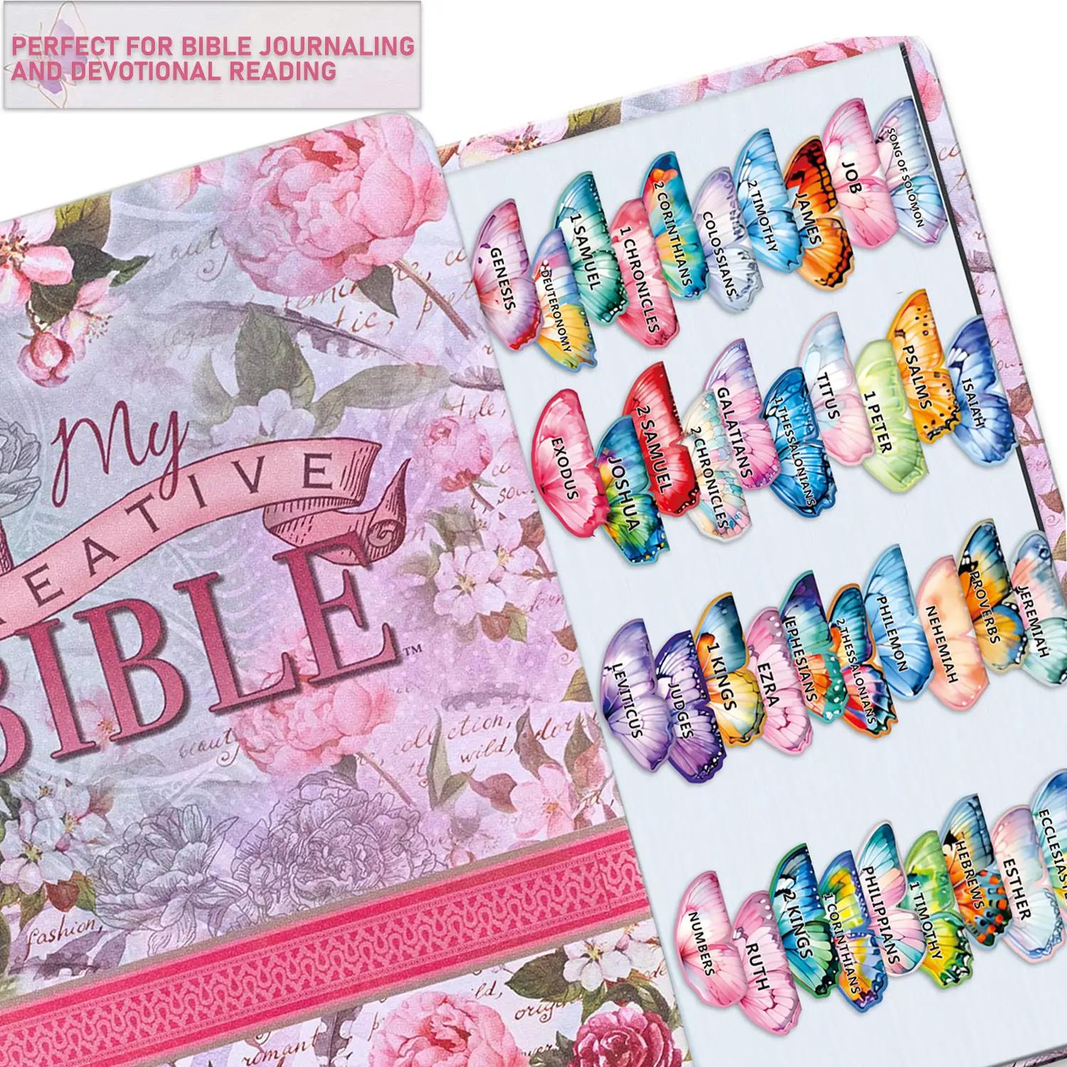 80-Piece Butterfly Bible Label Set Index Tabs, Bright Butterfly Design, Large Font Faith-Based Study Aid, Easy Peel-Off Sticky Labels, Adhesive Tabs for Bibles & Diaries, Book Accessories, Ideal Gift for Believers
