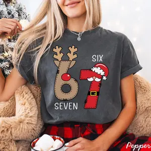 funny 67 shirt,comfort colors shirt,Funny Six Seven,six seven shirt,67 shirt,Viral Funny Saying 6 7,Santa Says Six Seven,67 viral shirt