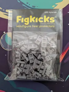 [50x] (Grey) FigKicks Lego Minifigure Heel Protectors [Hybrids]