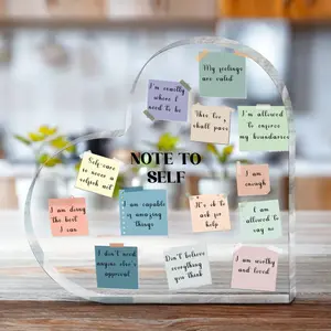 1pc Acrylic Self-Empowerment Plaque - "I Am Enough, Worthy & Loved: Affirmations for Boundaries, Strength & Inner Peace" Engraved - Gift for Yourself, Friends, Coworkers - Perfect for Daily Motivation, Birthday, Christmas & Personal Growth Gifts