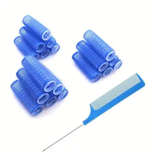 18-Pack Self Grip Small Hair Curlers with Rat Tail Comb, Heatless Roller Hair Curlers Tools for Women Medium Short Hair